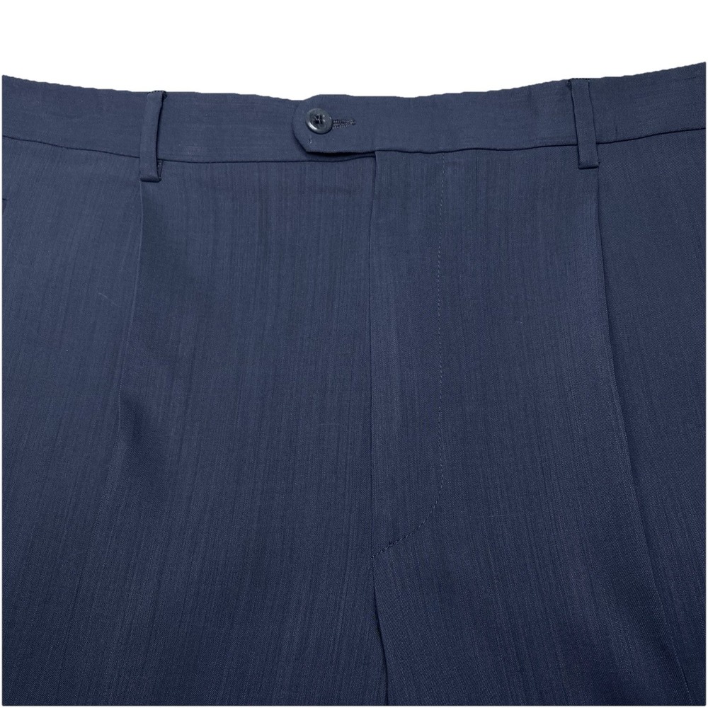 Zanella Bob Dress Pants 36 (37x29.5) Mens Wool Pleated Lightweight Blue